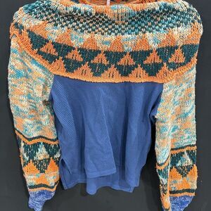 EUC Free People Swit the Small Stuff Waffle sweater top size XS